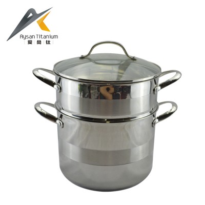 2-layer high quality stainless steel cookware steamer pot