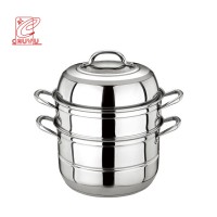 Superior 304 material kitchen stainless steel steamer pot 2-layer food steamer cooking pot