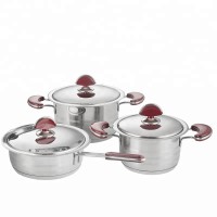 kitchen soup stainless steel 3pcs metal cooking pot for selling