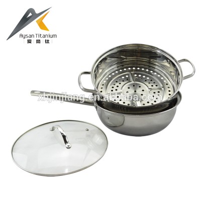 High quality 0.5mm - 0.6mm body thickness food steamer 2 layer stainless steel couscous stainless steel steamer pot