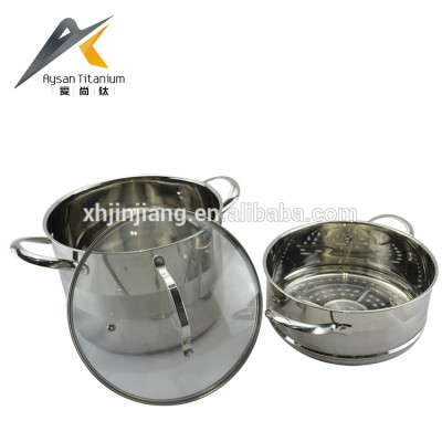 High Quality 2 layer 0.6mm - 0.8mm body thickness japanese stainless steel couscous steamer pot