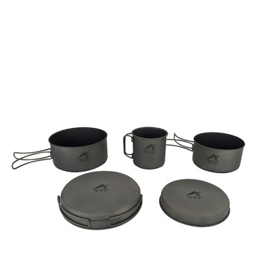 High quality durable kitchen titanium camping pot and pan set