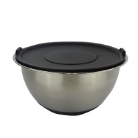 High quality Salad bowl Silver stainless steel mixing bowl with Lids